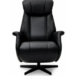 Bonanza Lænestol i læder med indbygget skammel