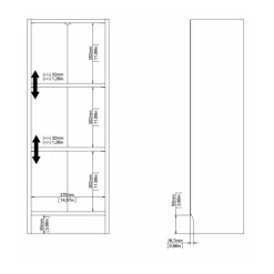 Bookie reol m. 2 hylder - Eg
