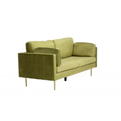 Boom Sofa Grøn Velour med messingfarvet stålben