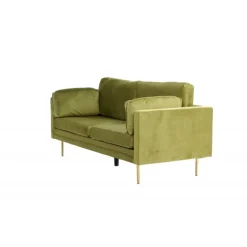 Boom Sofa Grøn Velour med messingfarvet stålben