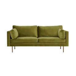 Boom Sofa Grøn Velour med messingfarvet stålben