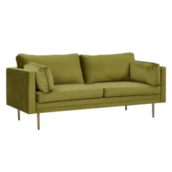 Boom Sofa Grøn Velour med messingfarvet stålben