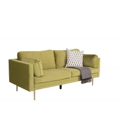 Boom Sofa Grøn Velour med messingfarvet stålben