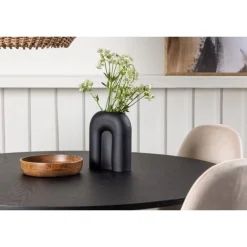 Bootcut Rundt Spisebordssæt - Beige og Sort