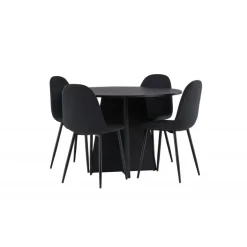 Bootcut Rundt Spisebordssæt - Sort