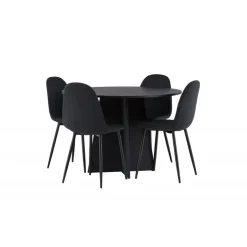 Bootcut Rundt Spisebordssæt - Sort