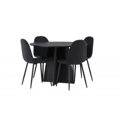 Bootcut Rundt Spisebordssæt - Sort