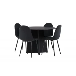 Bootcut Rundt Spisebordssæt - Sort