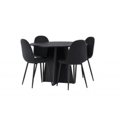 Bootcut Rundt Spisebordssæt - Sort