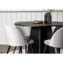 Bootcut Rundt Spisebordssæt - Sort og Grå