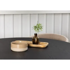 Bootcut Rundt Spisebordssæt - Beige og Sort