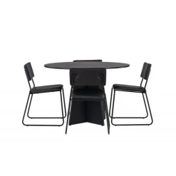 Bootcut Rundt Spisebordssæt - Sort
