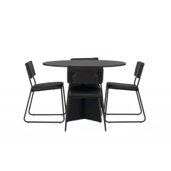 Bootcut Rundt Spisebordssæt - Sort