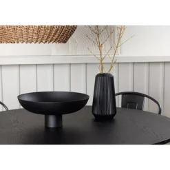 Bootcut Rundt Spisebordssæt - Sort og Valnød