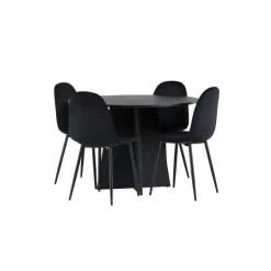 Bootcut Rundt Spisebordssæt - Sort