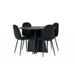 Bootcut Rundt Spisebordssæt - Sort