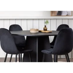 Bootcut Rundt Spisebordssæt - Sort