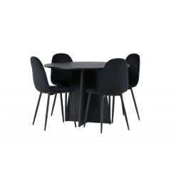 Bootcut Rundt Spisebordssæt - Sort