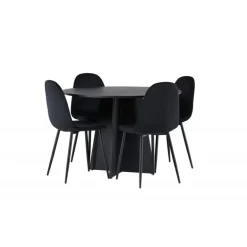 Bootcut Rundt Spisebordssæt - Sort