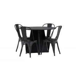 Bootcut Rundt Spisebordssæt - Sort