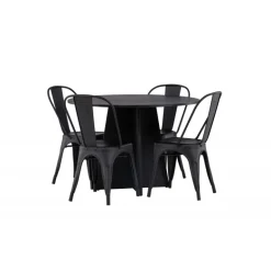 Bootcut Rundt Spisebordssæt - Sort