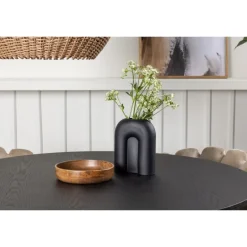 Bootcut Rundt Spisebordssæt - Beige og Sort