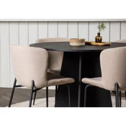 Bootcut Rundt Spisebordssæt - Sort og Mørkegrå