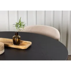 Bootcut Rundt Spisebordssæt - Sort og Mørkegrå