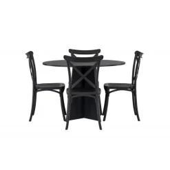 Bootcut Rundt Spisebordssæt - Sort