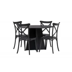 Bootcut Rundt Spisebordssæt - Sort