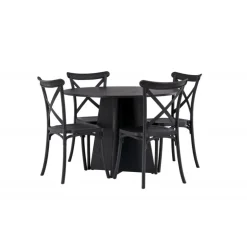 Bootcut Rundt Spisebordssæt - Sort