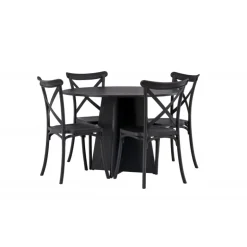 Bootcut Rundt Spisebordssæt - Sort