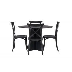 Bootcut Rundt Spisebordssæt - Sort