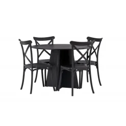Bootcut Rundt Spisebordssæt - Sort