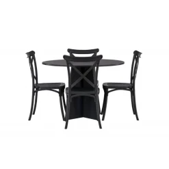 Bootcut Rundt Spisebordssæt - Sort