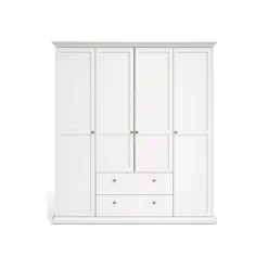 Bordeaux garderobeskab 181 cm 4 låger + 2 skuffer - Hvid