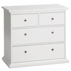 Bordeaux kommode m. 4 skuffer - Hvid