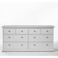Bordeaux kommode m. 8 skuffer - Hvid