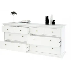 Bordeaux kommode m. 8 skuffer - Hvid