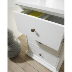 Bordeaux skrivebord m. 3 skuffer - Hvid