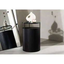 Bovall Sidebord - Sort og Transparent