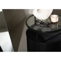 Bovall Sidebord - Sort og Transparent