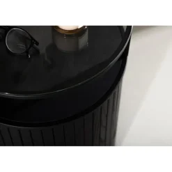 Bovall Sidebord - Sort og Transparent