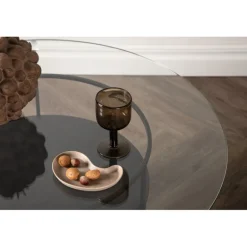 Bovall Sofabord Ø90 - Sort og Transparent