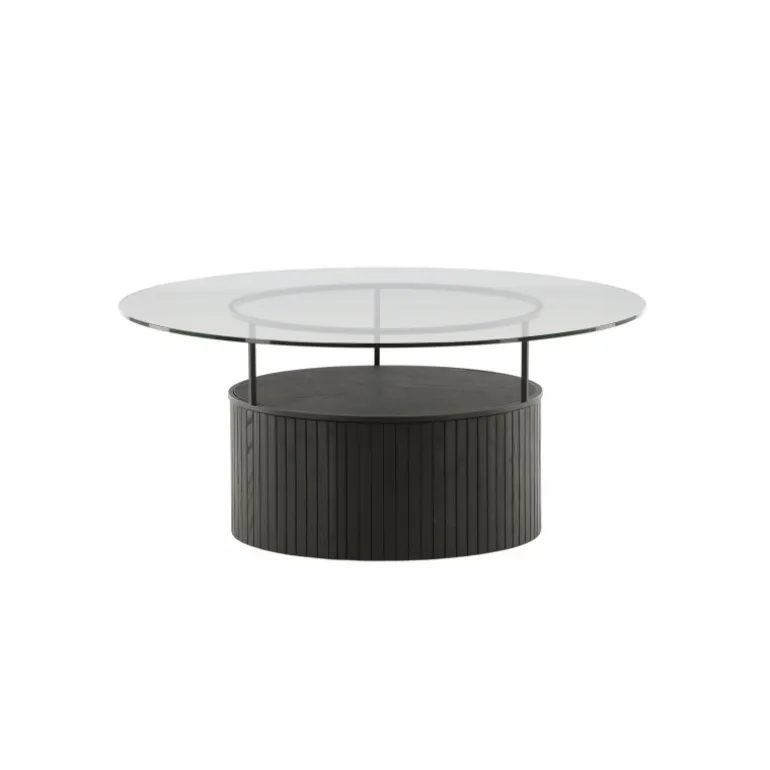 Bovall Sofabord Ø90 - Sort og Transparent