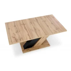 BRANDON Spisebord med udtræk, wotan eg / Sort