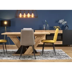 BRANDON Spisebord med udtræk, wotan eg / Sort