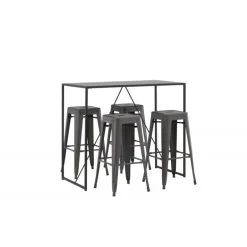 Brea Spisebordssæt - Sort og Mørkegrå