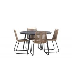 Break Rund Loungesæt - Havemøbelsæt - Sort,Latte