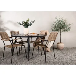 Break Rund Loungesæt - Havemøbelsæt - Sort,Latte